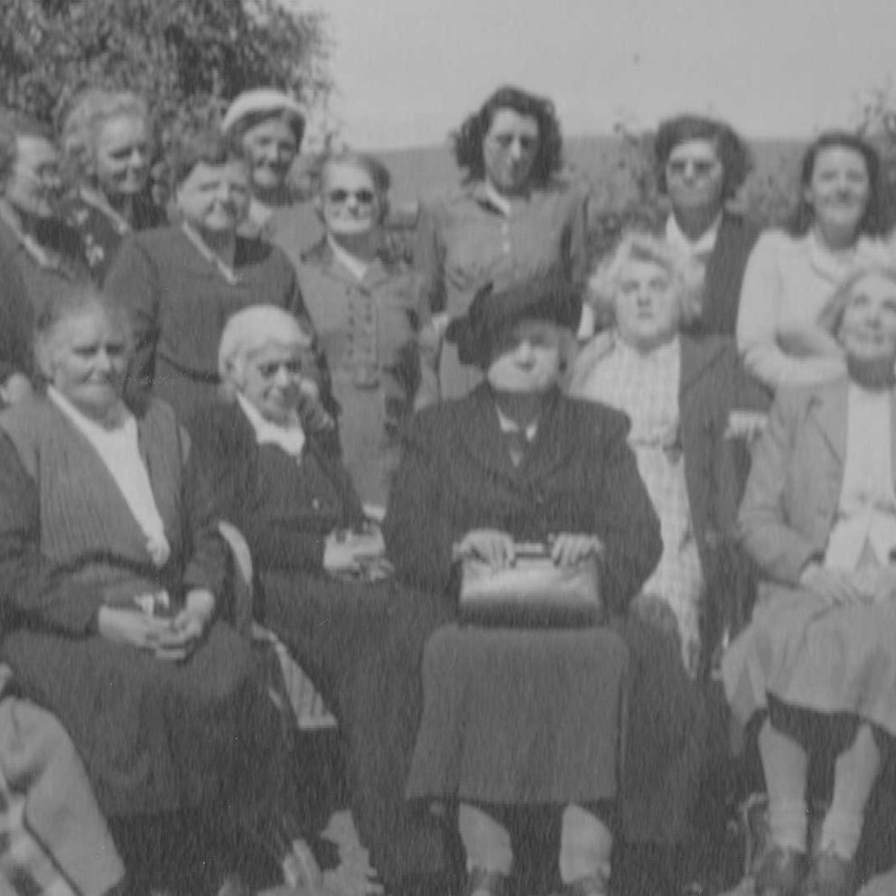 Historic photo of knitting group summer outing