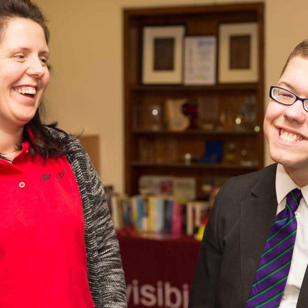 Photo of Aoife and one of our teenagers smiling from the Children & Families Project