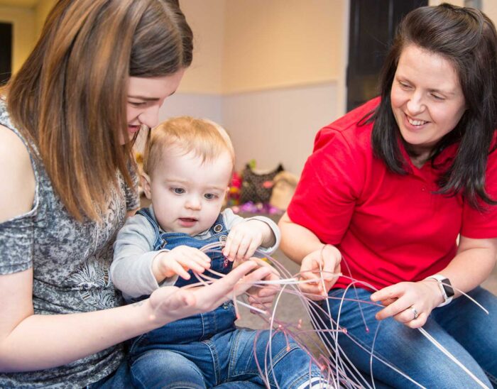 Aoife and mum and toddler laughing at our Toodlers Group