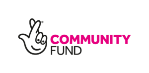 Image shows Community Fund Logo, fingers crossed