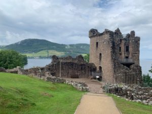 Urquhart Castle; a ruined castle on the banks of Loch Ness
