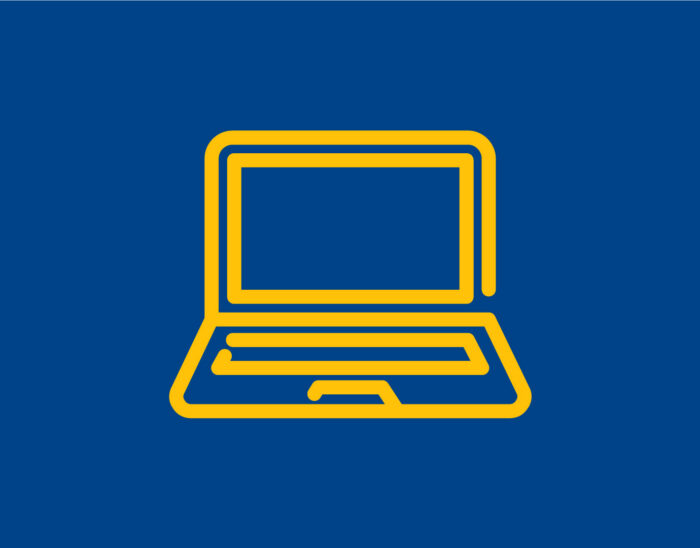 Line drawing of a laptop