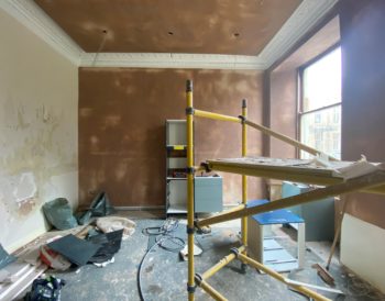 Building work ongoing in our new independent living flat.