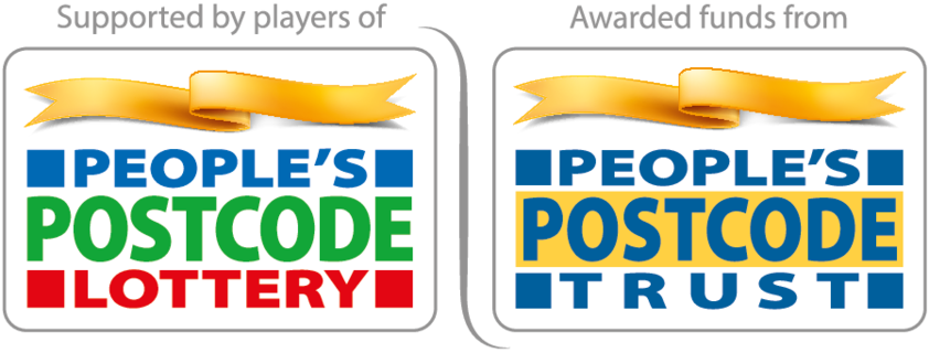 The People&#039;s Postcode Lottery logo next to the People&#039;s Postcode Trust logo