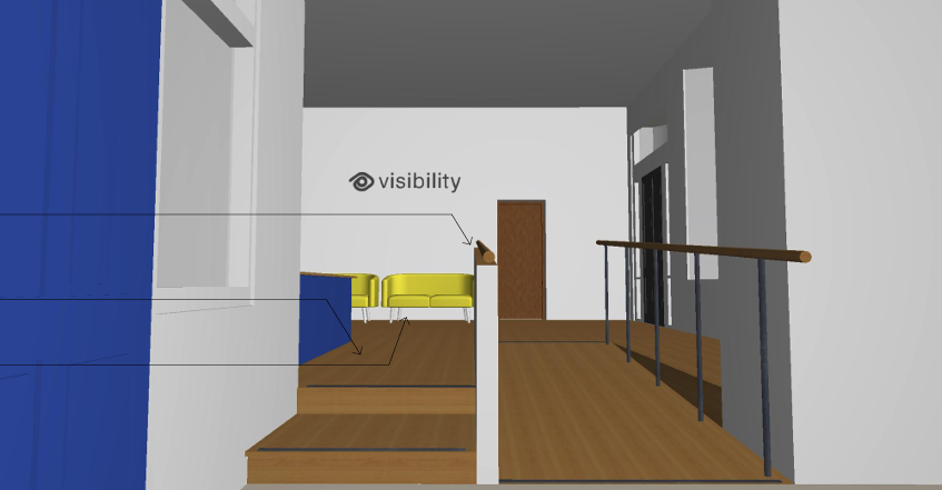 artistic rendering of proposed changes to Visibility Scotland's reception area