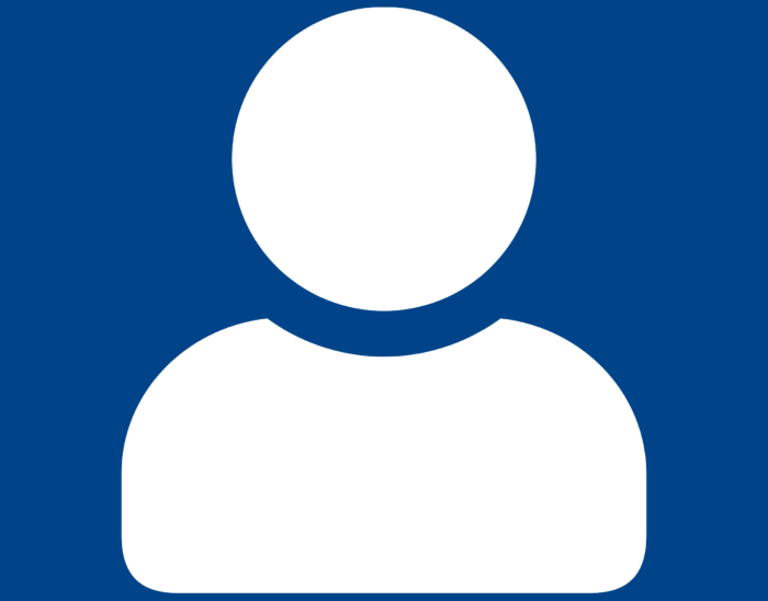 Placeholder graphic of a white silhoutte against a blue background.
